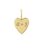 Engravable Heart Pendant, Yellow Gold