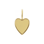 Engravable Heart Pendant, Yellow Gold