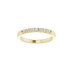 7-Stone French-Set Stackable Family Ring, Round Shape, 14k Yellow Gold