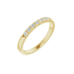 7-Stone French-Set Stackable Family Ring, Round Shape, 14k Yellow Gold