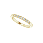 7-Stone French-Set Stackable Family Ring, Round Shape, 14k Yellow Gold