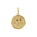 Wolf Spirit Animal Pendant, 14k Yellow Gold