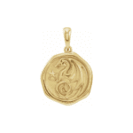 Dragon Spirit Animal Pendant, 14k Yellow Gold