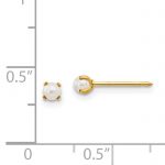 Inverness 14k 3mm Simulated Pearl Post Earrings