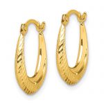 10K Textured Hollow Hoop Earrings