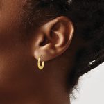 10K Textured Hollow Hoop Earrings