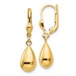 10k Polished Fancy Dangle Leverback Earrings