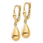 10k Polished Fancy Dangle Leverback Earrings