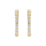 Diamond Hoop Earrings, 1/5 CTW Lab-Grown, 14k Yellow Gold