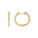 Diamond Hoop Earrings, 1/5 CTW Lab-Grown, 14k Yellow Gold