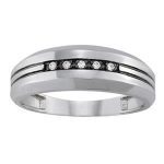 Channel Set Gents Ring, in White Gold - 10526