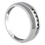 Channel Set Gents Ring, in White Gold - 10526