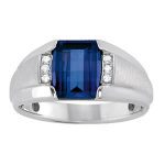 Color Gents Ring, in White Gold - 10527