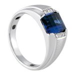 Color Gents Ring, in White Gold - 10527