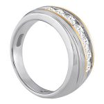 Channel Set Gents Ring, in Yellow Gold - 10539