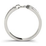 Curverd Wedding Ring, in White Gold - 50002