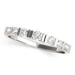 Bar Set Wedding Ring, in White Gold - 50059