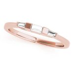 Fancy Shape Baguette Wedding Ring, in Rose Gold - 50074