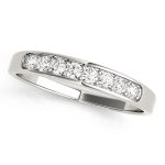 Channel Set Wedding Ring, in White Gold - 50076