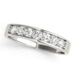 Channel Set Wedding Ring, in White Gold - 50077