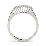 Curverd Wedding Ring, in White Gold - 50088