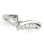 Curverd Wedding Ring, in White Gold - 50097