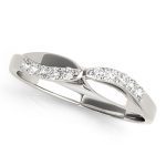 Curverd Wedding Ring, in White Gold - 50139