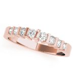 Bar Set Wedding Ring, in Rose Gold - 50175