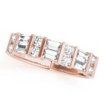 Fancy Shape Baguette Wedding Ring, in Rose Gold - 50189