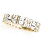 Fancy Shape Baguette Wedding Ring, in Yellow Gold - 50189