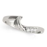 Curverd Wedding Ring, in White Gold - 50214