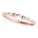 Fancy Shape Baguette Wedding Ring, in Rose Gold - 50229