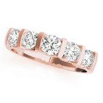 Bar Set Wedding Ring, in Rose Gold - 50267