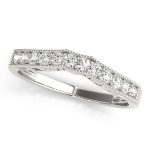 Curverd Wedding Ring, in White Gold - 50286