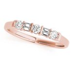 Fancy Shape Baguette Wedding Ring, in Rose Gold - 50298