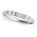 Fancy Shape Baguette Wedding Ring, in Sterling Silver - 50298