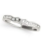 Curverd Wedding Ring, in White Gold - 50306