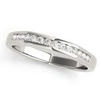 Channel Set Wedding Ring, in White Gold - 50316