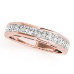 Fancy Shape Princess Wedding Ring, in Rose Gold - 50317