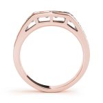 Fancy Shape Princess Wedding Ring, in Rose Gold - 50317