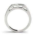 Fancy Shape Princess Wedding Ring, in Sterling Silver - 50317