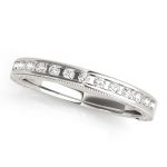 Channel Set Wedding Ring, in White Gold - 50339