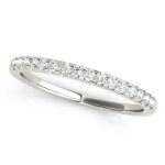 Prong Set Wedding Ring, in White Gold - 50341