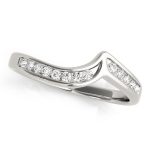 Curverd Wedding Ring, in White Gold - 50342