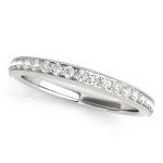 Prong Set Wedding Ring, in White Gold - 50349