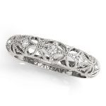 Prong Set Wedding Ring, in White Gold - 50351