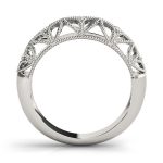 Prong Set Wedding Ring, in White Gold - 50351