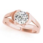 Solitaire Engagement Ring, Round Shape, in Rose Gold - 50384