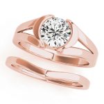 Solitaire Engagement Ring, Round Shape, in Rose Gold - 50384