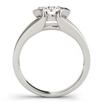 Solitaire Engagement Ring, Round Shape, in Sterling Silver - 50384